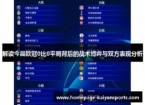 解读今晨欧冠0比0平局背后的战术博弈与双方表现分析 解读今晨欧冠0比0平局背后的战术博弈与双方表现分析